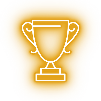 Neon yellow trophy icon